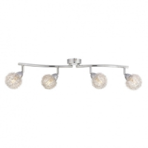Wickes Totas LED Brushed & Polished Chrome 4 Bar Spotlight -