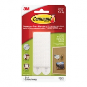 Command Large Picture Hanging Strips White 2 Pack £3.99