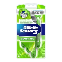 Wilko  Gillette Sensor 3 Sensitive Mens Disposable Razors 4pk