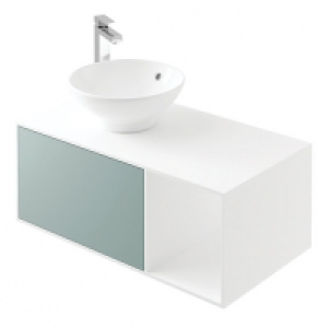 Wickes Eli White Matt & Fjord Wall Hung Wall Unit - 900 mm