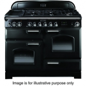 Rangemaster Classic Deluxe 110 Dual Fuel Range Cooker - Blac
