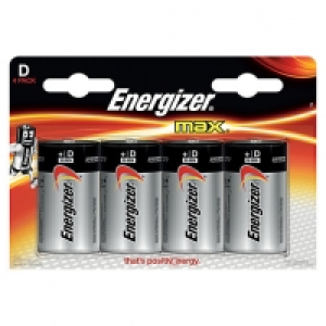 Energizer Max D4 Batteries - Pack of 4 £6.49