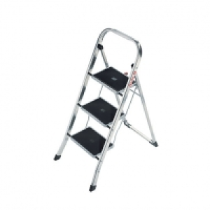 Hailo Aluminium 3 Tread High Polish Finish Stepladder
