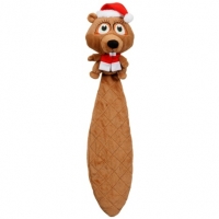 BMStores  Christmas Crinkle Tails Squeaky Dog Toy - Beaver