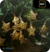 InExcess  Cole & Bright 10 Gold Star Shaped LED String Lights