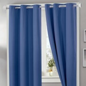 BigW  House & Home Blockout Eyelet Curtain 2 Piece Set - Blue