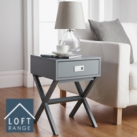 HomeBargains  Loft Range Grey Finish Side Table