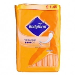 Poundland  16 Pack Bodyform Maxi Normal Pads