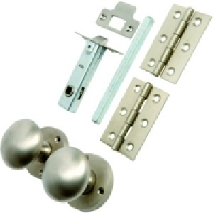 Wickes Santiago Mortice Door Knob Pack Nickel