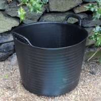 QDStores  Kingfisher Growing 42 Litre Black Rubber Tub with Carry Hand