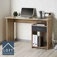 HomeBargains  Loft Range Oak Finish Desk