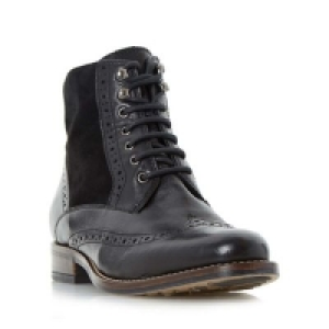 Dune - Black Philomena brogue detail lace up ankle boots £90.00