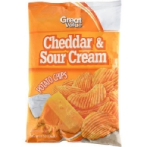 Great Value Cheddar & Sour Cream Flavored Potato Chips, 8 oz &pound;2.57
