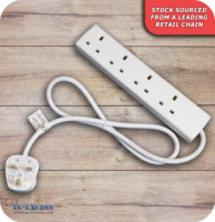 InExcess  Wired 4 Socket Extension Lead - 1 Metre