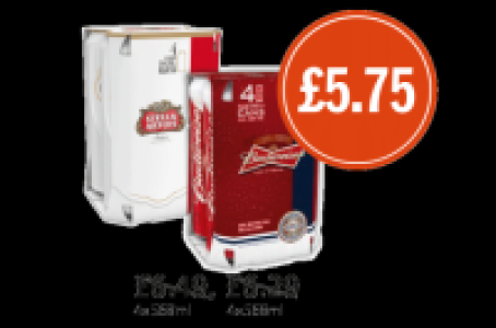 Budweiser, Stella Artois £5.75