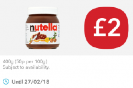 Nutella Hazelnut Chocolate Spread £2.00