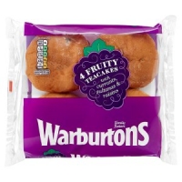 Iceland  Warburtons 4 Fruity Teacakes with Currants, Sultanas & Raisi