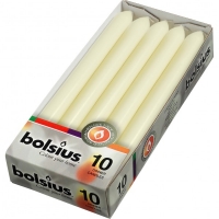 JTF  Bolsius Dinner Candle Ivory 7.5 Hour Burn 10 Pack