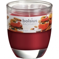 JTF  Bolsius Glass Candle Baked Apple 25 Hour Burn Sml