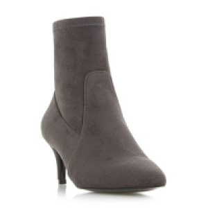 Dune - Grey Orllanda pointed toe kitten heeled ankle sock  £49.00