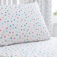 Debenhams  bluezoo - Kids white spotted print fitted sheet and pillow 