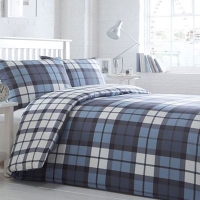 Debenhams  Home Collection Basics - Blue checked Taunton bedding set