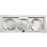 Debenhams  Denby - Pack of 3 white Monsoon Chrysanthemum dipping bowl