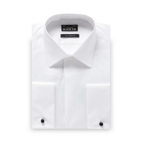 Debenhams  Black Tie - White narrow pleated tailored fit dress shirt