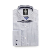 Debenhams  Jeff Banks - Navy herringbone dotted formal shirt