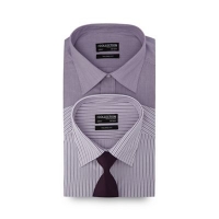 Debenhams  The Collection - Pack of two purple striped tailored fit shi