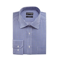 Debenhams  The Collection - Blue grid print classic fit shirt