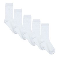 Debenhams  Debenhams - Girls pack of five white textured socks