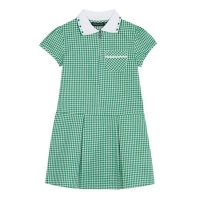 Debenhams  Debenhams - Girls green gingham print zip neck school dress