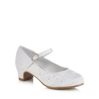 Debenhams  RJR.John Rocha - Girls white floral embroidered heeled shoe