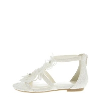 Debenhams  Monsoon - Girls White Bridal Flower Lace Sandal