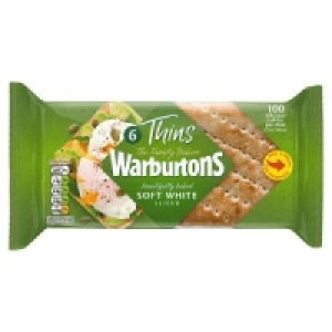 Warburtons 6 Soft White Sliced Sandwich Thins £1.00