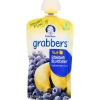 Walmart  Gerber Grabbers Fruit Squeezable Puree, Banana Blueberry, 4.