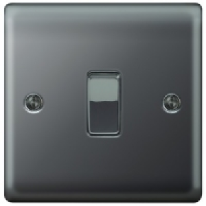 10AX Light Switch 1 Gang 2 Way Black Nickel Raised Plate
