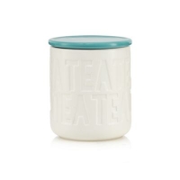 Debenhams  Ben de Lisi Home - Turquoise debossed tea jar