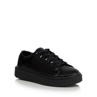 Debenhams  Debenhams - Girls black patent flatform school shoes