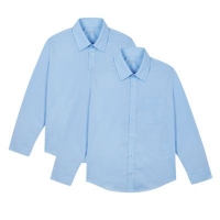 Debenhams  Debenhams - Pack of two boys blue long sleeved school shirt