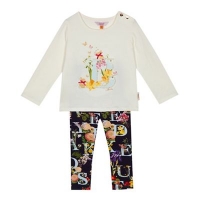 Debenhams  Baker by Ted Baker - Girls white bunny logo top and floral 
