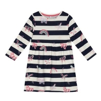 Debenhams  bluezoo - Girls striped butterfly print jersey dress