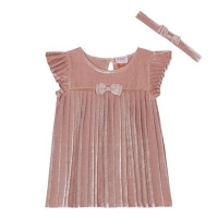Debenhams  Baker by Ted Baker - Baby girls pink velvet pleated dress a