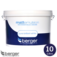 HomeBargains  Berger Matt Emulsion: Brilliant White 10L
