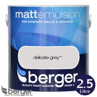 HomeBargains  Berger Matt Emulsion: Delicate Grey 2.5L