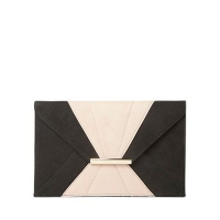 Debenhams  Dorothy Perkins - Black and blush envelope clutch bag