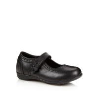 Debenhams  Debenhams - Girls black leather brogue detail school shoes