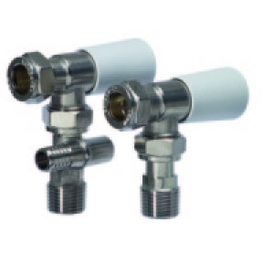 Drayton 15mm Angled Lockshield Valve 2Pk