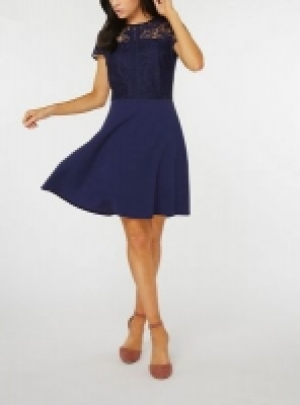 Dorothy Perkins - Navy lace top skater dress £24.00